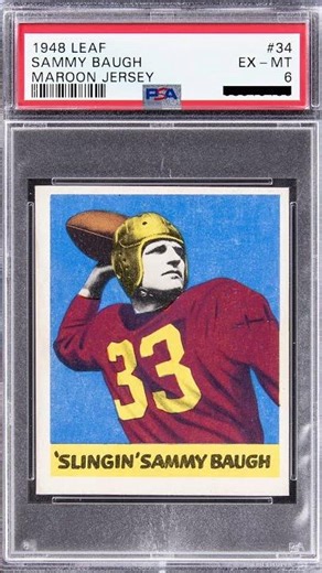 1948 Leaf Sammy Baugh #34 PSA 6 Record $2905 up over 300% 2017 as Vintage Football Gaining Steam