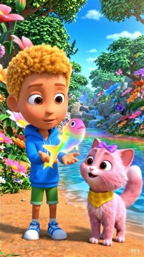 Leo & Mimi Save the Magic Rainbow Fish! 🌈🐠 | Cute Kids Cartoon Story | Pixar Style Animation📝