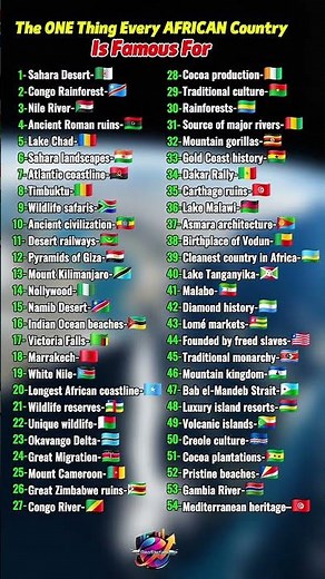 ​🏆🌍 One Thing Every African Country is Famous For