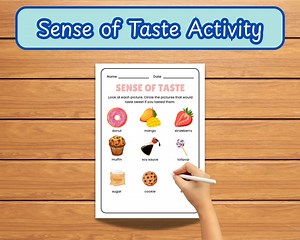 Sense of Taste Activity | Five Senses Learning Printable | Preschool & Kindergarten Science Activity - Etsy Canada