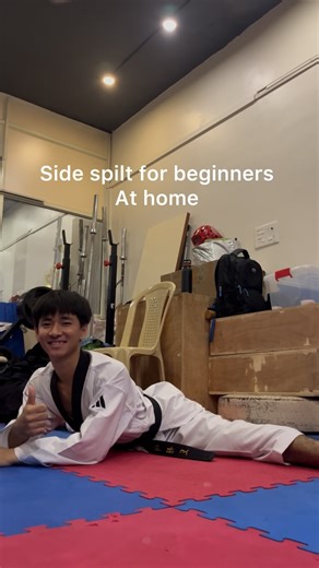 Dev Raj Gharti on Instagram: "Side split for beginners at home #split #side #taekwondo #viral #instagood"