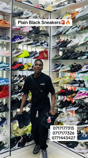 Plain black sneakers 🔥🚨 1st 📍 Shop Corner Jason Moyo and innez terrace palsland city mall shop S16 yakanzi Platinum sneakers call 07 17177326 2nd📍 Shop Between innez terrace and Julius Nyerere muna Robson Manyika pacharge market shop A20yakanzi Platinum sneakers call 0771443427 3rd📍 Shop Corner Julius Nyerere and Robson manyika PaBizmart mall shop A35 yakanzi Platinum sneakers opposite J-Way mall call or app 0717177315