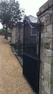 how to build a stone piers and wrought iron electric gates