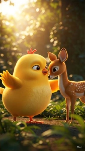 cute chick and baby deer | #shorts | #shortsvideo #ytshort