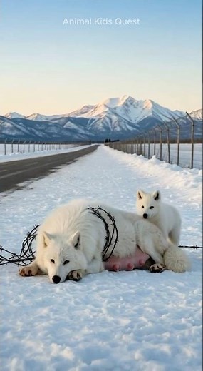 Pregnant Wolf Rescue with the help of American Woman #viral #wildlife #humanity #wolf