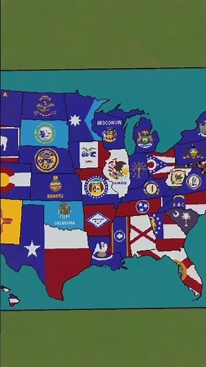 US States Flag Map Showcase #minecraft #history #worldgeography #mapper #mapping