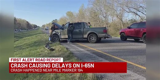 Crash causing delays on I-65 North