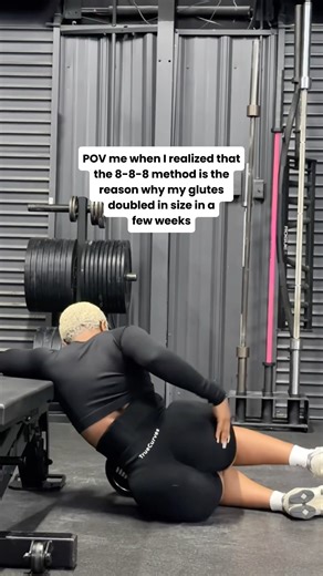 The 8-8-8 method is NO JOKE!! 8 full reps, 8 partial range hip thrusts, 8 sec holds. Any questions?