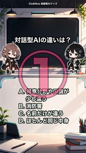 対話型AIの違いは？｜超基礎AIクイズ #Shorts