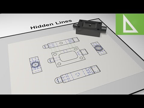 Hidden Detail & Lines in Engineering Drawing & CAD. Animation