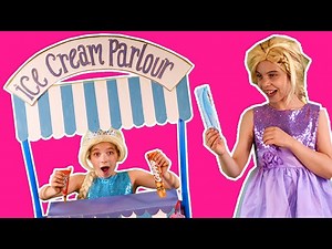 PRINCESSES EAT ICE CREAM AT THE PRINCESS ICECREAM STORE Pranks Challenge Summer Fun Magic For Kids - Videos For Kids