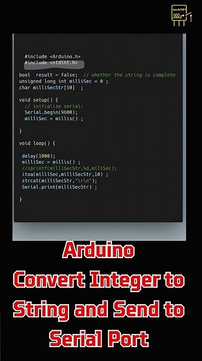 Integer to String & Serial Port TX #tutorial #arduino#arduinoproject#techtutorial #cprogramming