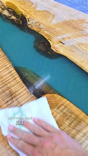 Jeremy Elkins | Sanding resin coffee table after the epoxy cures ⚡🔥🌊 #UntreatedArt #rivertable #resintable #coffeetable #epoxyart #resinart #epoxy #resin... | Instagram