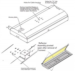 4 Lamp T8 Highbay Fluorescent Fixture W/ Ballast Access Door