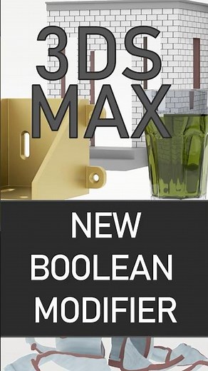 Работа нового модификатора Boolean в 3ds max - наглядно! #shorts #design #3dsmax #3dmodeling