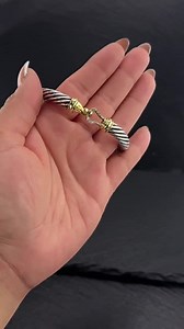 David Yurman 7mm 14K Gold, Diamond, Buckle Bangle Bracelet Sterling Silver - Etsy