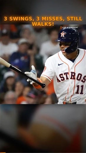 ⚾ ASTROS PLAYER WALKS AFTER 3 SWINGING STRIKES #MLB