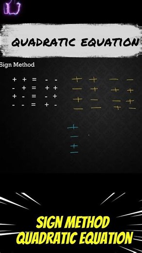 Quadratic equation Sign method