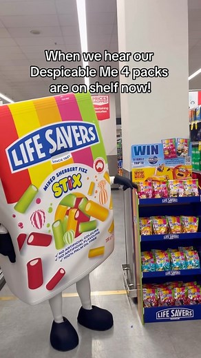 WARNING: These limited edition Despicable Me 4 Life Savers MAY have you dancing with moves like these… 💃​ Buy two or more Life Savers products* NOW & for a chance to win a trip to Universal Studios Singapore 🛒🙌​ *T&Cs apply, see lifesaversminions.com.au. #itsalifesaver | Life Savers ANZ