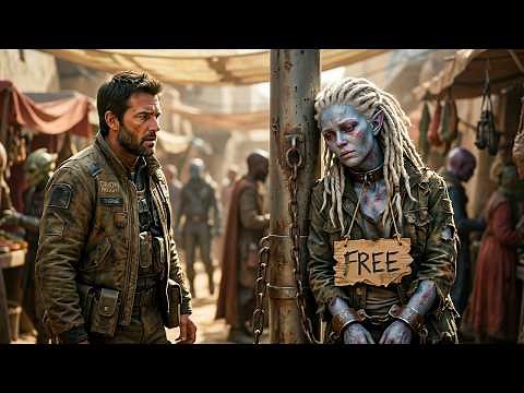 He Found an Alien Woman Chained to a Pole in the Market with a Sign: "Free—Nobody Wants Her"