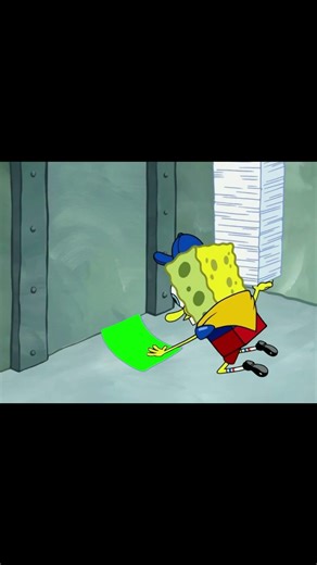 Spongebob Sliding Papers Under the Door meme - Green Screen
