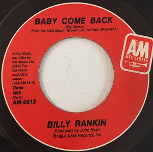 Billy Rankin - Baby Come Back
