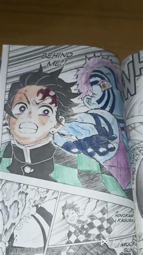 coloring my demon slayer manga tanjiro vs akaza #manga #demonslayer #art