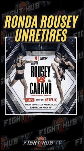 BREAKING: Ronda Rousey RETURNS to the MMA vs Carano on Netflix!