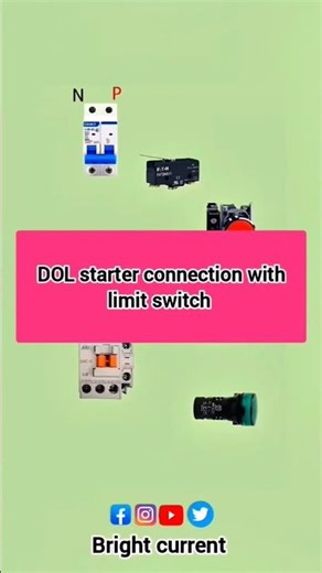 dol starter connection | dol starter connection with limit switch #electrical #ytshorts