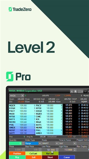 TradeZero International on Instagram: "A quick walkthrough of Level 2 on our ZeroPro platform 🖥️ Join us every Friday at 12pm and 2pm ET for walkthroughs on ZeroPro and HotKeys, as well as an intermediate session. Learn how to use ZeroPro to your full trading advantage and ask questions in real-time. Link in bio ⬆️ #TradeZero #ZeroPro #trading #stockmarket #stockbroker #tradingsoftware #tradingplatform"