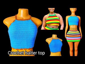 Crochet Simple Halter Top Beginner Friendly Tutorial