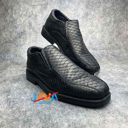 Python Snakeskin Loafers Men Black Exotic Leather Shoes Handmade Luxury Slip on Dress Shoes - Etsy
