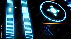 Close up for indicators of running computer program, abstract digital background. Animaton. Laptop working application interrupted by signal glitch and system failure pop ups.