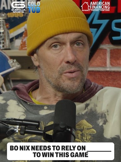"As a quarterback going into this game, who are you leaning on the mos...