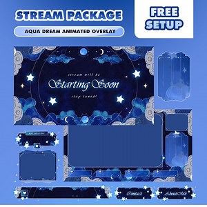 Stelluna Mist Animated Stream Overlay Pack for Twitch Kick Youtube – Dark Sky Stars Cloud Background Celestial Aesthetic Dreamy Night Theme - Etsy