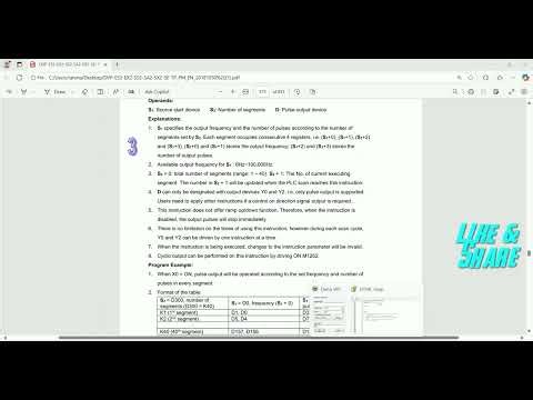 DELTA PLC [ SIGNAL AXIS PLANNED TABLE PULSE OUTPUT ( DPTPO ) ] PROGRAMMING