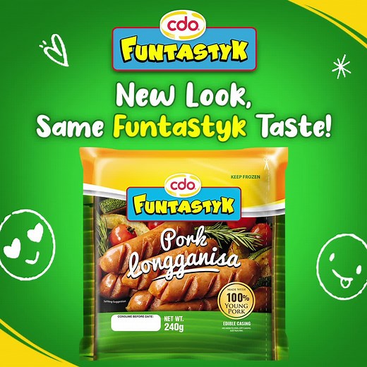 Your favorite CDO Funtastyk Pork Longganisa, now with a NEW look! Enjoy its juiciness and meatiness all you want! Add to cart CDO Funtastyk Longganisa now 🛒 CDO Home Delivery: https://m.me/CDOHomeDelivery Lazada: https://bit.ly/FuntastykLonggaLazada Shopee: https://bit.ly/FuntastykLonggaShopee | CDO Funtastyk