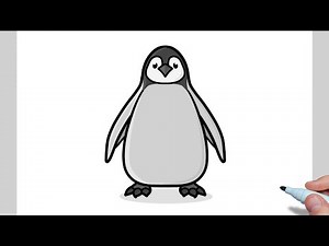 How to draw a Baby Penguin easy | Drawing emperor penguin step by step