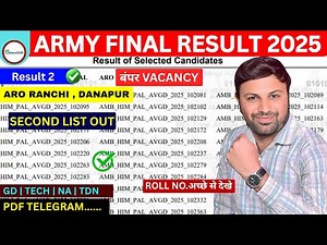 ARMY RANCHI | DANAPUR FINAL RESULT 2 LIST 2025 UPDATE ALL ARO | ARMY RESULT 2025 | ARMY 2025 |