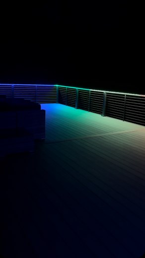 From daylight to nightlife — @timbertech decking and cable railing meet smart RGB lighting to transform the entire atmosphere. Built for Pacific Northwest evenings that don’t end when the sun goes down. #TimberTech #CableRailing #OutdoorLighting #DeckLife #ImpactSolutionsNorthwest | Impact Solutions Northwest LLC