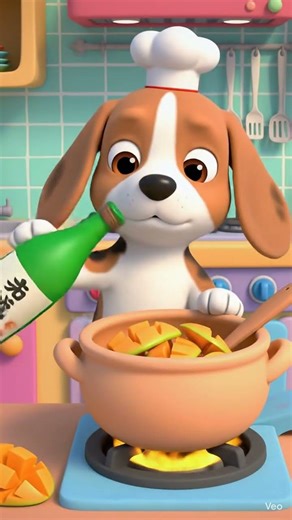 So Cute Puppy Cooking Mango Shake 🥭🐶 | Puppy Chef Cartoon | Cute Cooking Animation