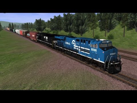 NS 8098 Conrail Heritage Unit Leading The Train
