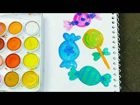 How to draw & colorful candy 🍬🍭 easy step by step for beginners