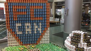Construction for "Canstruction" gets underway