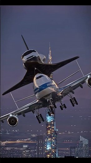 NASA Shuttle on B747 Over Dubai 🚀✈️ | Unreal Flyover #shorts