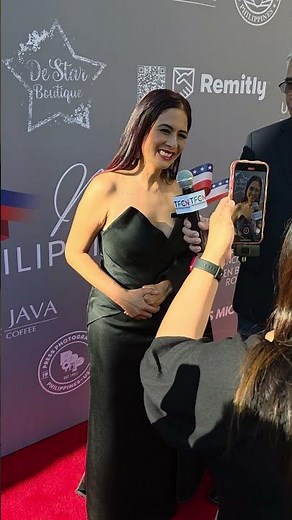 JOYCE JIMENEZ being interviewed at Mister & Miss Philippines USA red carpet