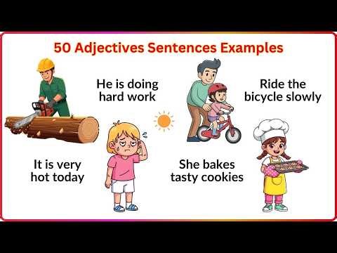 50 Adjectives Sentences Examples, Adjectives Words in Sentences #adjective #grammar