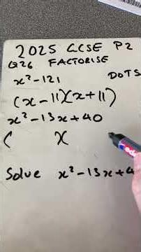 Maths GCSE exam algebra factorise #maths #gcsemaths