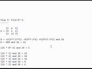 Hill cipher decryption 3 by 3