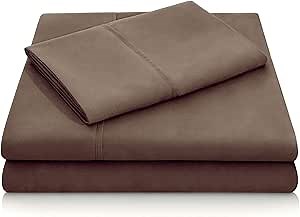 MALOUF Micrfiber Sheet Set, Chocolate, Split Queen